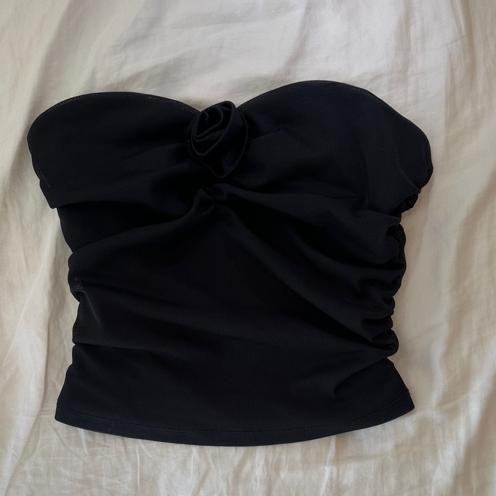 Garage Black Strapless Tank Top